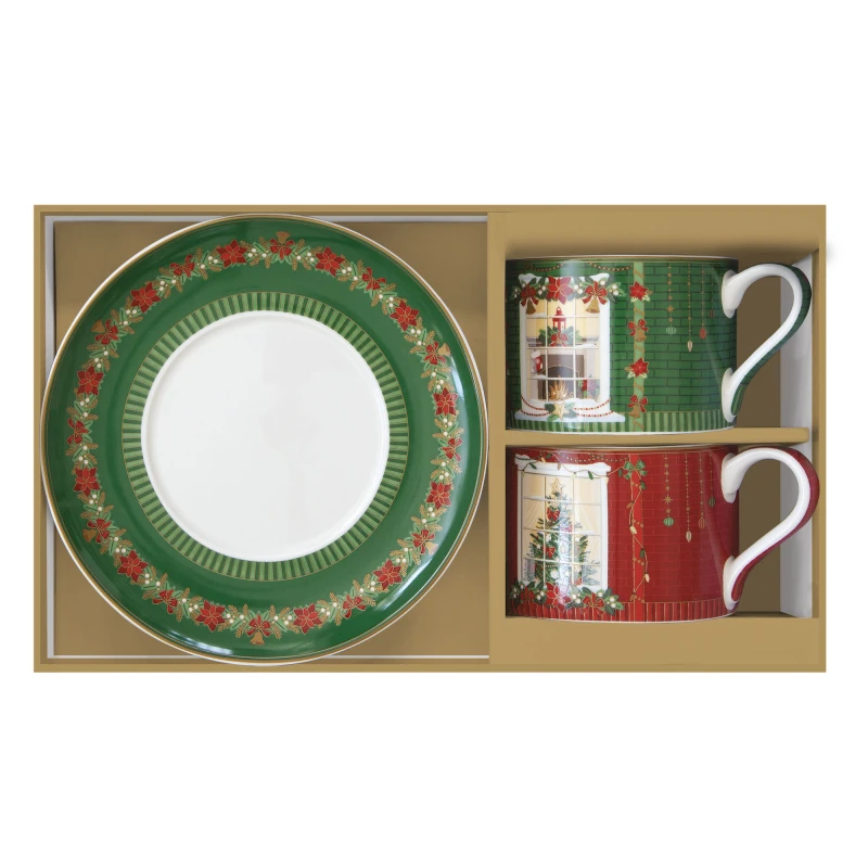 Easy Life/Nuova R2S, 2x filiżanka 240ml + spodki - CHRISTMAS IN EASY LIFE-POZZI