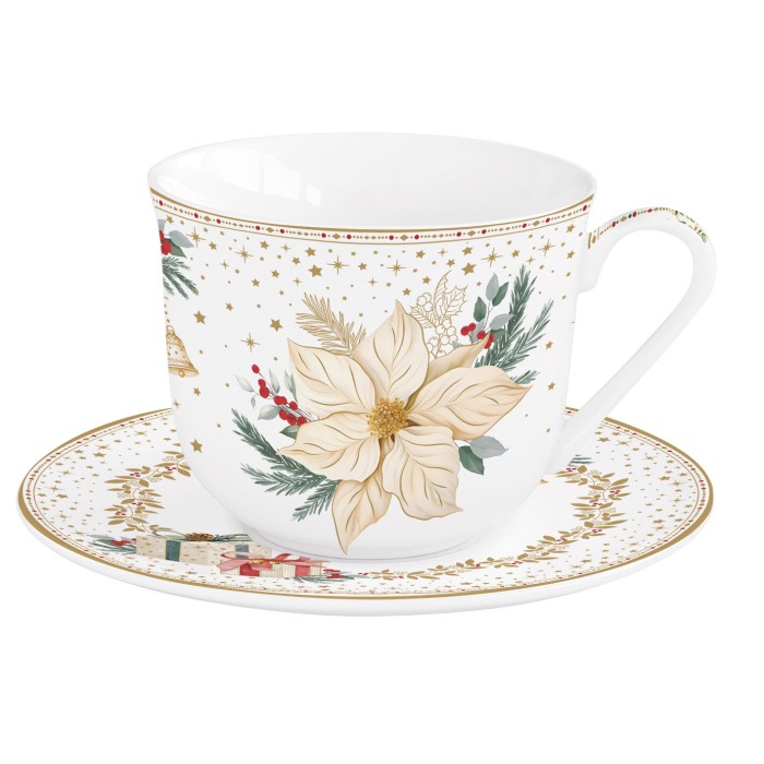 Easy Life/Nuova R2S, filiżanka 370ml ze spodkiem - WHITE ELEGANCE