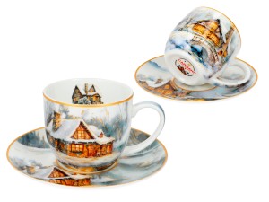 Carmani, kpl. 2 filiżanek  240ml + spodki - DOM W OBJĘCIACH ZIMY
