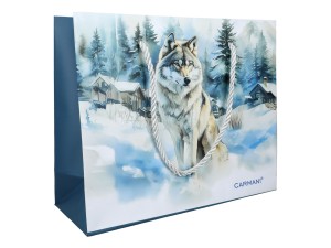 Carmani, papierowa torebka prezentowa do ok. 24x9x20cm - ZIMA WSZĘDZIE