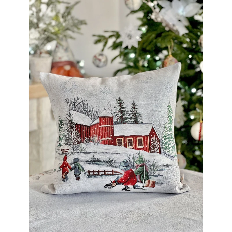Poszewka na poduszkę z tkaniny gobelinowej(tkana maszynowo) - KISS SLED-NV1, 45x45cm