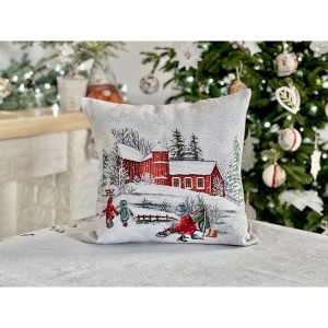 Poszewka na poduszkę z tkaniny gobelinowej(tkana maszynowo) - KISS SLED-NV1, 45x45cm