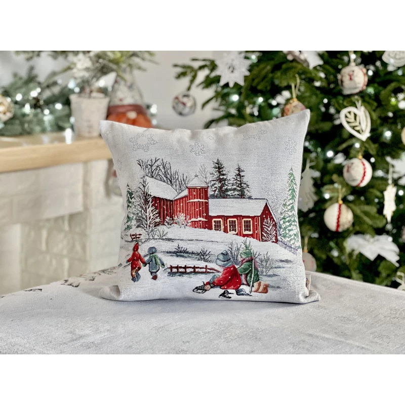 Poszewka na poduszkę z tkaniny gobelinowej(tkana maszynowo) - KISS SLED-NV1, 45x45cm