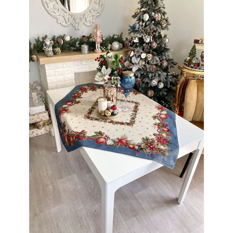 Obrus  z tkaniny gobelinowej(tkana maszynowo)  - Runner 1375AZ - FN -137, 137x137 cm