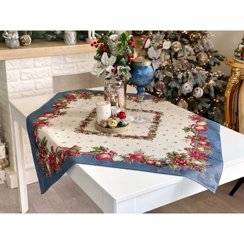 Obrus  z tkaniny gobelinowej(tkana maszynowo)  - Runner 1375AZ - FN -137, 137x137 cm