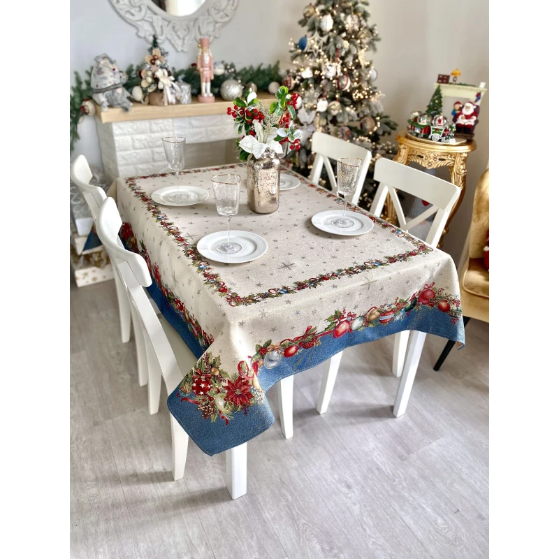 Obrus  z tkaniny gobelinowej(tkana maszynowo)  - Runner 1375AZ - FN -180, 137x180 cm