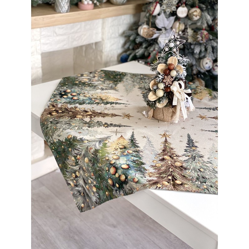 Mały obrus  z tkaniny gobelinowej(tkana maszynowo)  - Runner 1387-FN-100, 97x100 cm