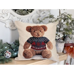 Poszewka na poduszkę z tkaniny gobelinowej(tkana maszynowo) - KISS MOUNTAINBEAR-NV1, 45x45cm