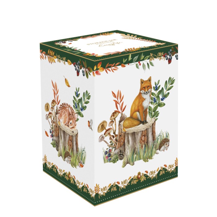 Easy Life/Nuova R2S, porcelanowy pojemnik z pokrywką 11x16cm - AUTUMN FOREST DREAM, jesienny las