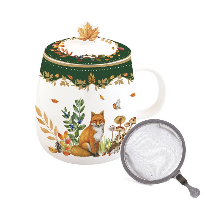 Easy Life/Nuova R2S, kubek z zaparzaczem i przykrywką - AUTUMN FOREST DREAM, jesienny las