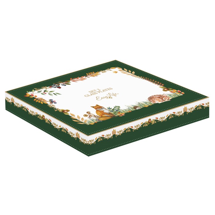 Easy Life/Nuova R2S, zestaw - 2 szklane patery 20x14 cm - JESIENNE LIŚCIE