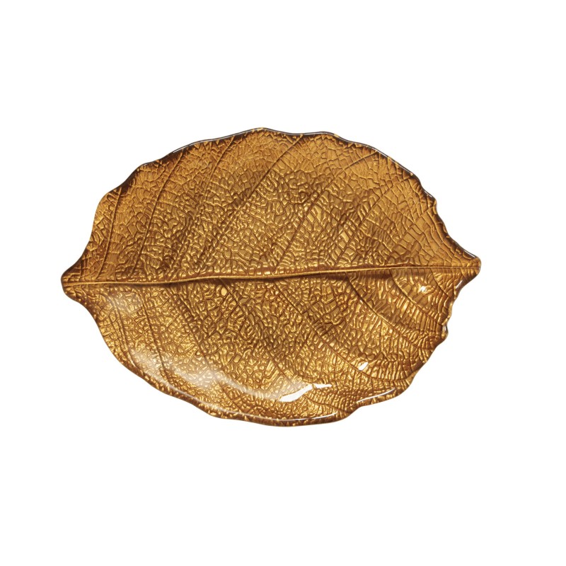 Easy Life/Nuova R2S, szklana patera 26x18cm - JESIENNE LIŚCIE