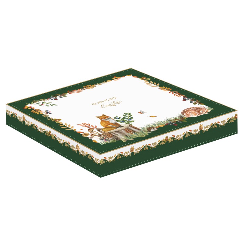 Easy Life/Nuova R2S, szklana patera 26x18cm - JESIENNE LIŚCIE