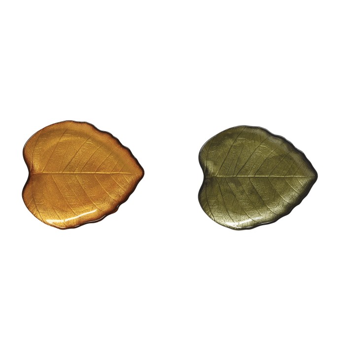 Easy Life/Nuova R2S, zestaw - 2 szklane patery 18x16cm - JESIENNE LIŚCIE