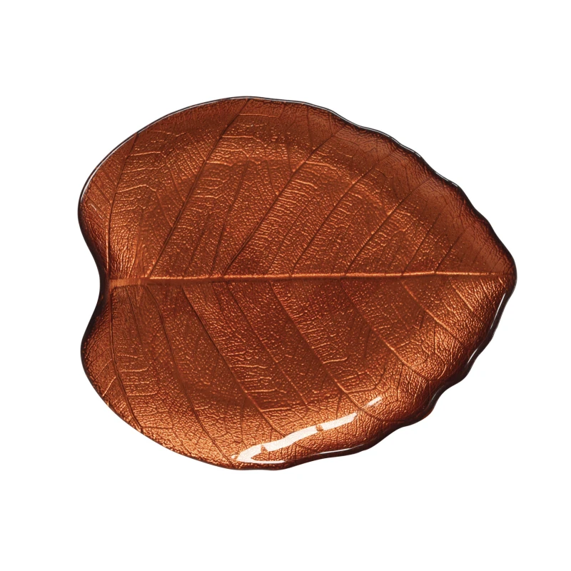 Easy Life/Nuova R2S, szklana patera 23x20cm - JESIENNE LIŚCIE