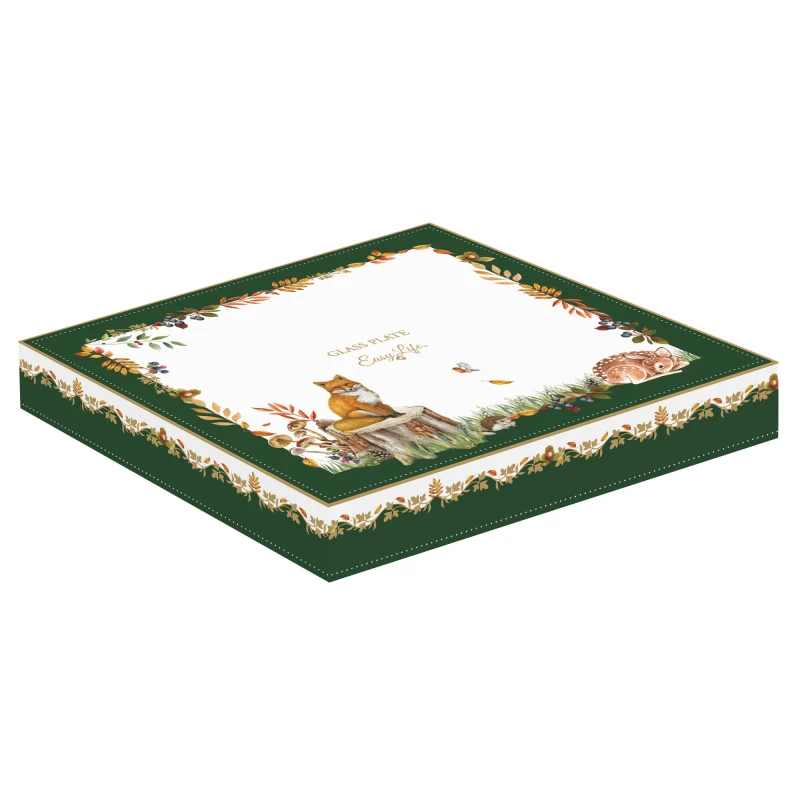 Easy Life/Nuova R2S, szklana patera 23x20cm - JESIENNE LIŚCIE