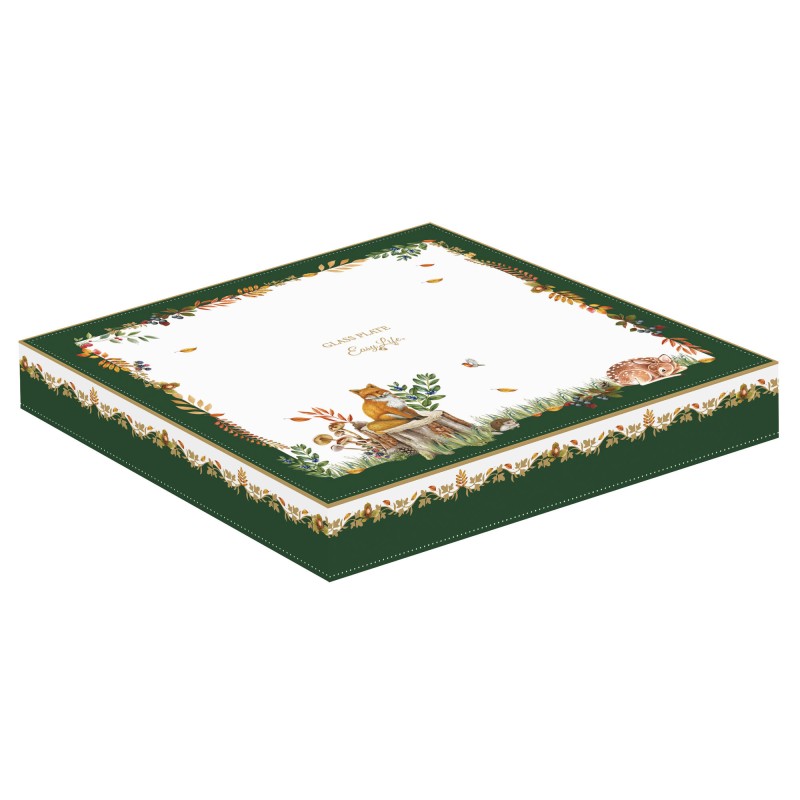 Easy Life/Nuova R2S, szklana patera 28x23cm - JESIENNE LIŚCIE