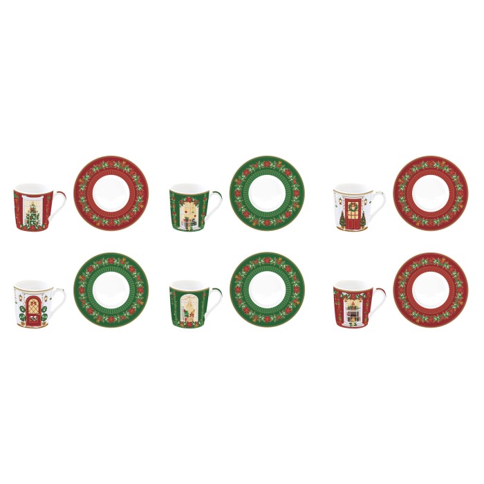 Easy Life/Nuova R2S, zestaw: 6x filiżanka-espresso 100ml + spodeczki - CHRISTMAS IN EASY LIFE-POZZI