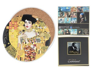 Carmani. podkładka ceramiczna, okrągła(ok. 10.5cm) - KLIMT/Adele