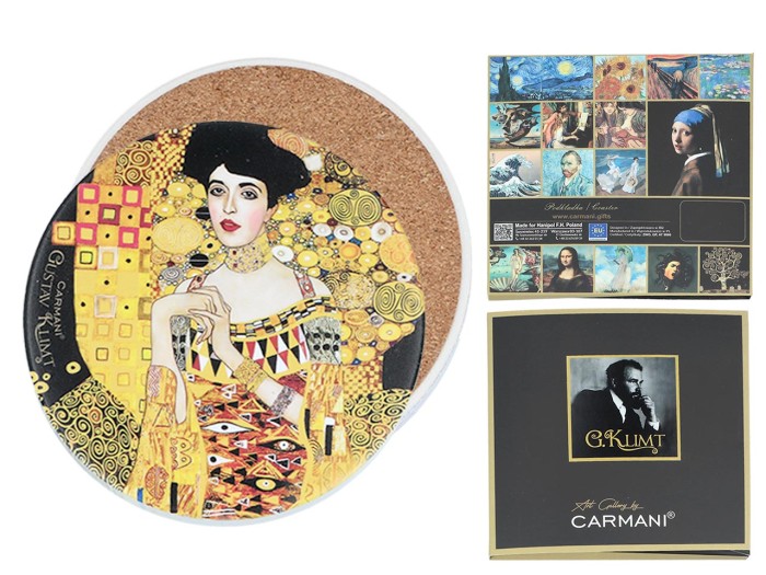 Carmani. podkładka ceramiczna, okrągła(ok. 10.5cm) - KLIMT/Adele