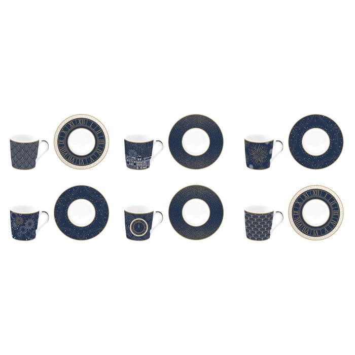 Zestaw - 6 filiżanek 100 ml + spodek