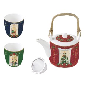 Czajnik 600 ml z zaparzaczem + 2 czarki 160 ml