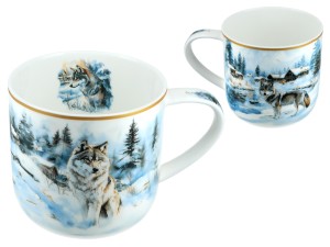 Carmani, kubek świąteczny ok. 450ml - ZIMA WSZĘDZIE/Wilki