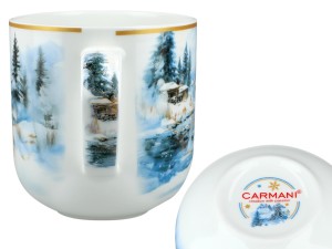Carmani, kubek świąteczny ok. 450ml - ZIMA WSZĘDZIE/Wilki