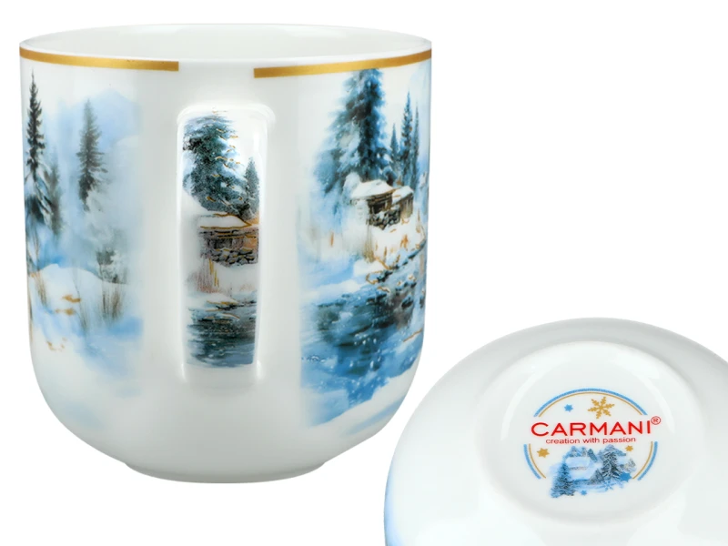 Carmani, kubek świąteczny ok. 450ml - ZIMA WSZĘDZIE/Wilki