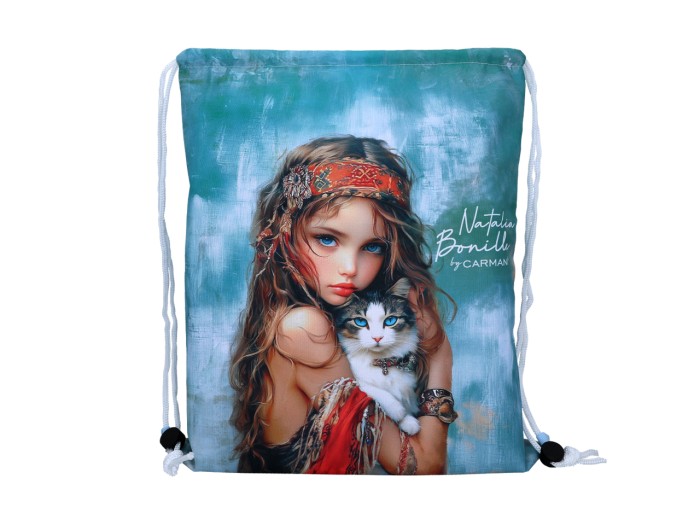 Carmani, worek na plecy 36x43cm - N. BONILLA/Kocie opowieści Clary