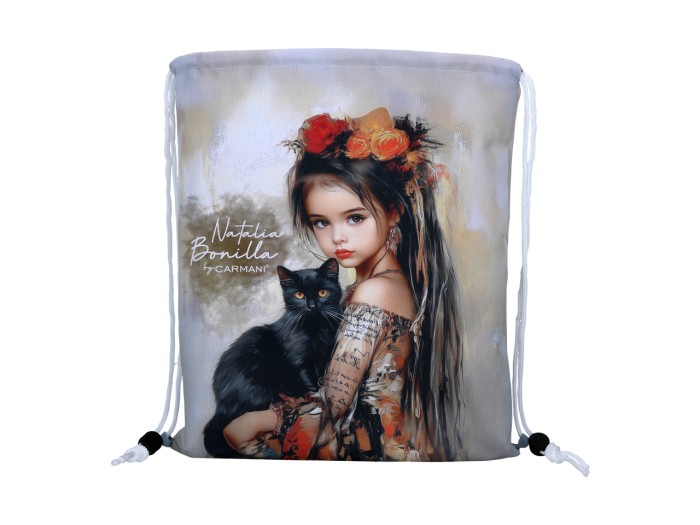 Carmani, worek na plecy 36x43cm - N. BONILLA/Kocie opowieści Luny