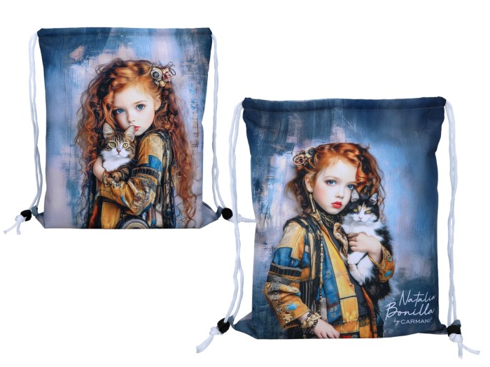Carmani, worek na plecy 36x43cm - N. BONILLA/Kocie opowieści Mii