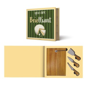 Easy Life/Nuova R2S, upominkowy zestaw do sera - 3 noże + deska - GIFT NOVELS