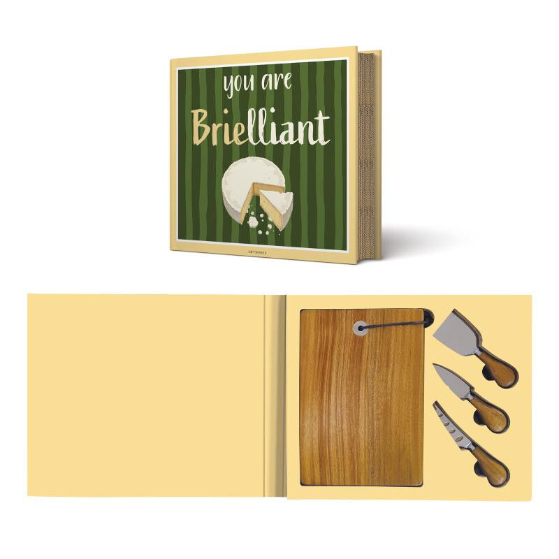 Easy Life/Nuova R2S, upominkowy zestaw do sera - 3 noże + deska - GIFT NOVELS