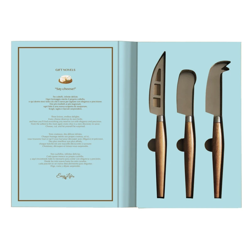 Easy Life/Nuova R2S, upominkowy zestaw do sera - 3 noże - GIFT NOVELS
