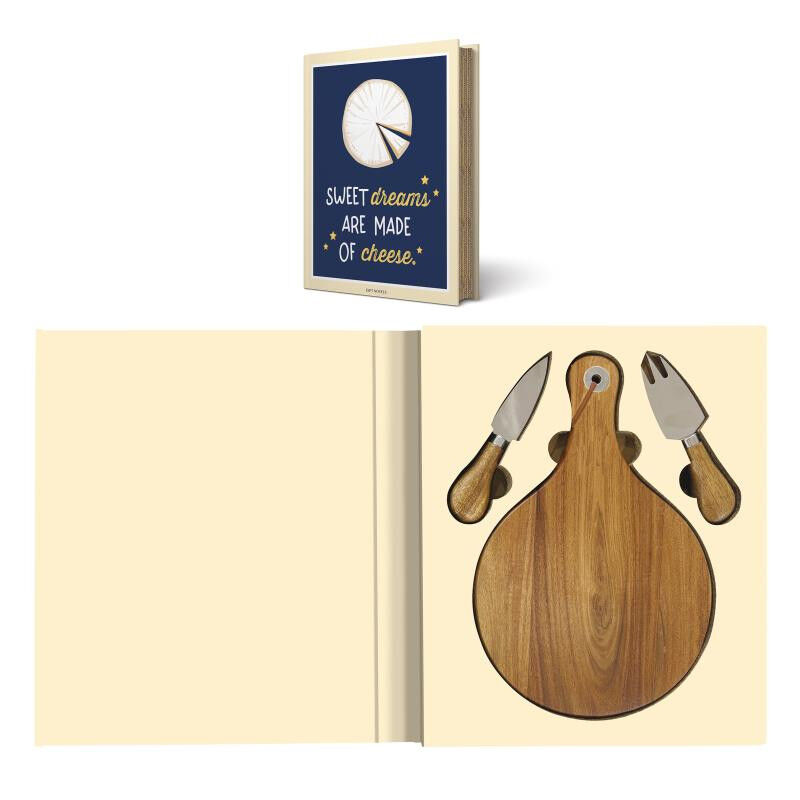 Easy Life/Nuova R2S, upominkowy zestaw do sera - 2 noże + deska - GIFT NOVELS