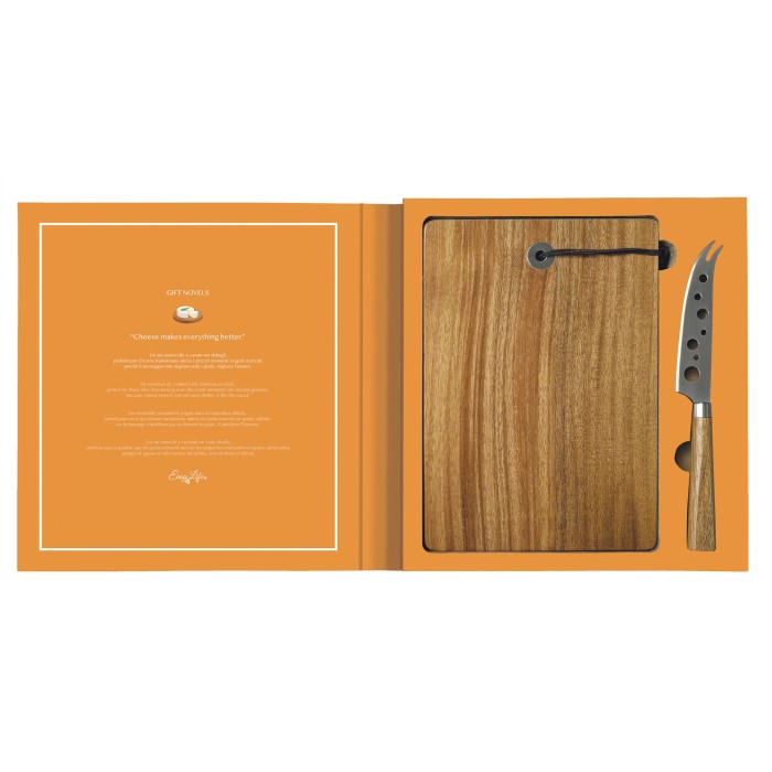 Easy Life/Nuova R2S, upominkowy zestaw do sera - deska + nóż - GIFT NOVELS