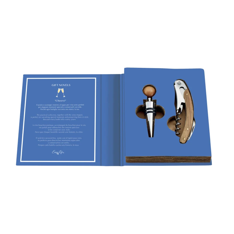 Easy Life/Nuova R2S, upominkowy zestaw do wina - korkociąg i korek - GIFT NOVELS