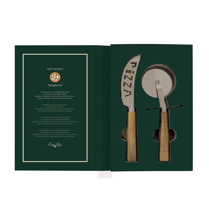 Easy Life/Nuova R2S, upominkowy zestaw do pizzy - krajalnica + nóż do pizzy - GIFT NOVELS