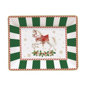 Easy Life/Nuova R2S, mała paterka z porcelany 14x11cm - CHRISTMAS IN EASY LIFE-POZZI