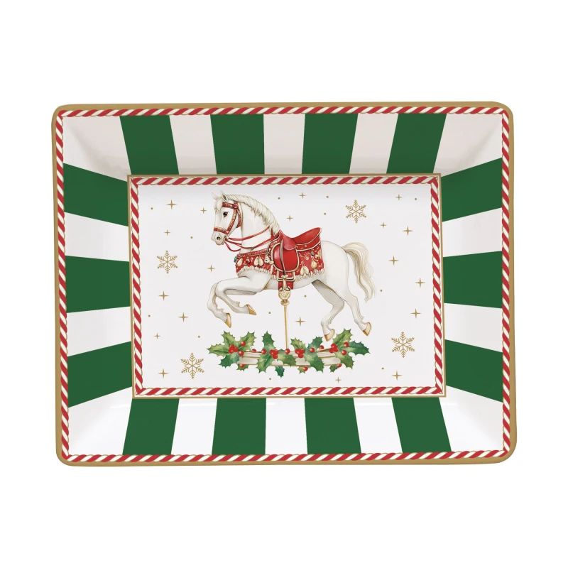 Easy Life/Nuova R2S, mała paterka z porcelany 14x11cm - CHRISTMAS IN EASY LIFE-POZZI