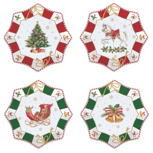 asy Life/Nuova R2S, 4x talerz przekąskowy 16cm - CHRISTMAS IN EASY LIFE-POZZI