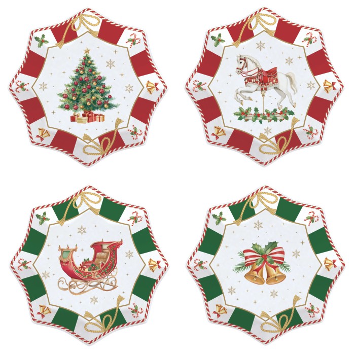 asy Life/Nuova R2S, 4x talerz przekąskowy 16cm - CHRISTMAS IN EASY LIFE-POZZI