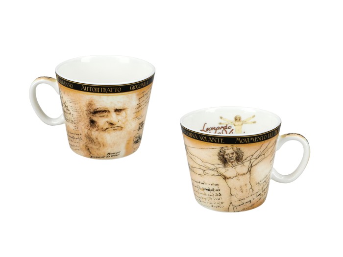 Carmani, filiżanka-espresso 90ml - LEONARDO DA VINCI/Człowiek Witruwiański