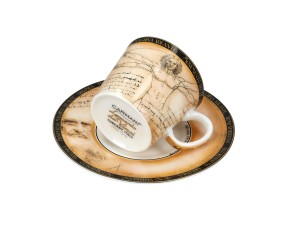 Carmani, filiżanka-espresso 90ml - LEONARDO DA VINCI/Człowiek Witruwiański