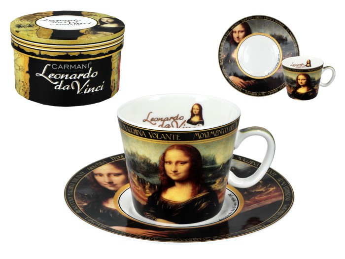 Carmani, filiżanka-espresso 90ml - LEONARDO DA VINCI/Mona Lisa