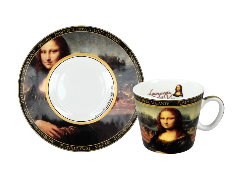 Carmani, filiżanka-espresso 90ml - LEONARDO DA VINCI/Mona Lisa