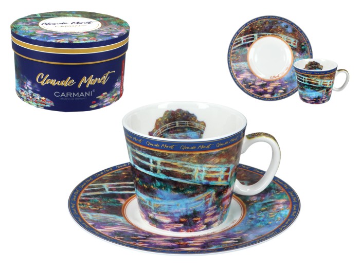 Carmani, filiżanka-espresso 90ml - MONET/Most nad stawem z liliami wodnym
