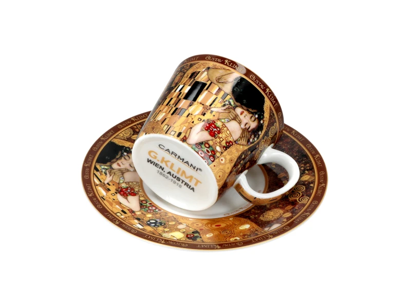 Carmani, filiżanka-espresso 90ml - GUSTAV KLIMT/Kiss, pocałunek