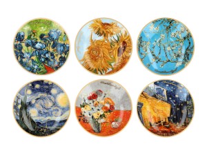 Carmani, kpl. 6 filiżanek 80ml w okrągłym pudełku - VAN GOGH, mix
